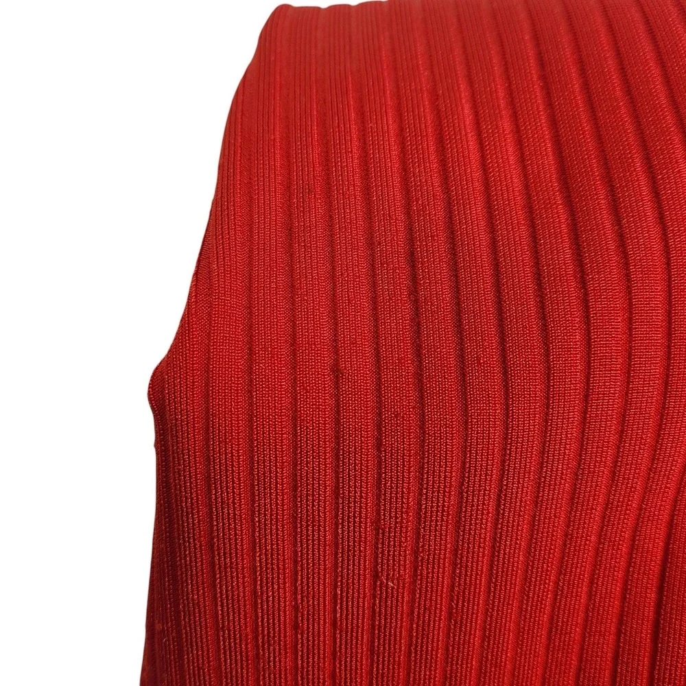 SUPERDOWN‎ Akeela Skirt Womens Small Red Ribbed Knit Midi Pencil Slit Zip